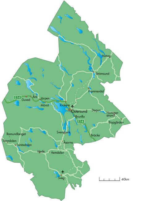 Jämtland Karta - Jämtlands län - Wikipedia : A huge country by european